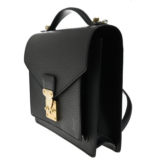 LOUIS VUITTON Monceau 2Way Shoulder Hand Bag Epi Leather Black - Picture 4 of 16